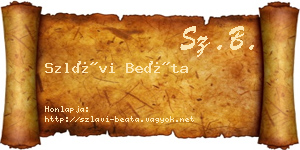 Szlávi Beáta névjegykártya