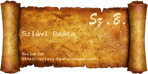 Szlávi Beáta névjegykártya
